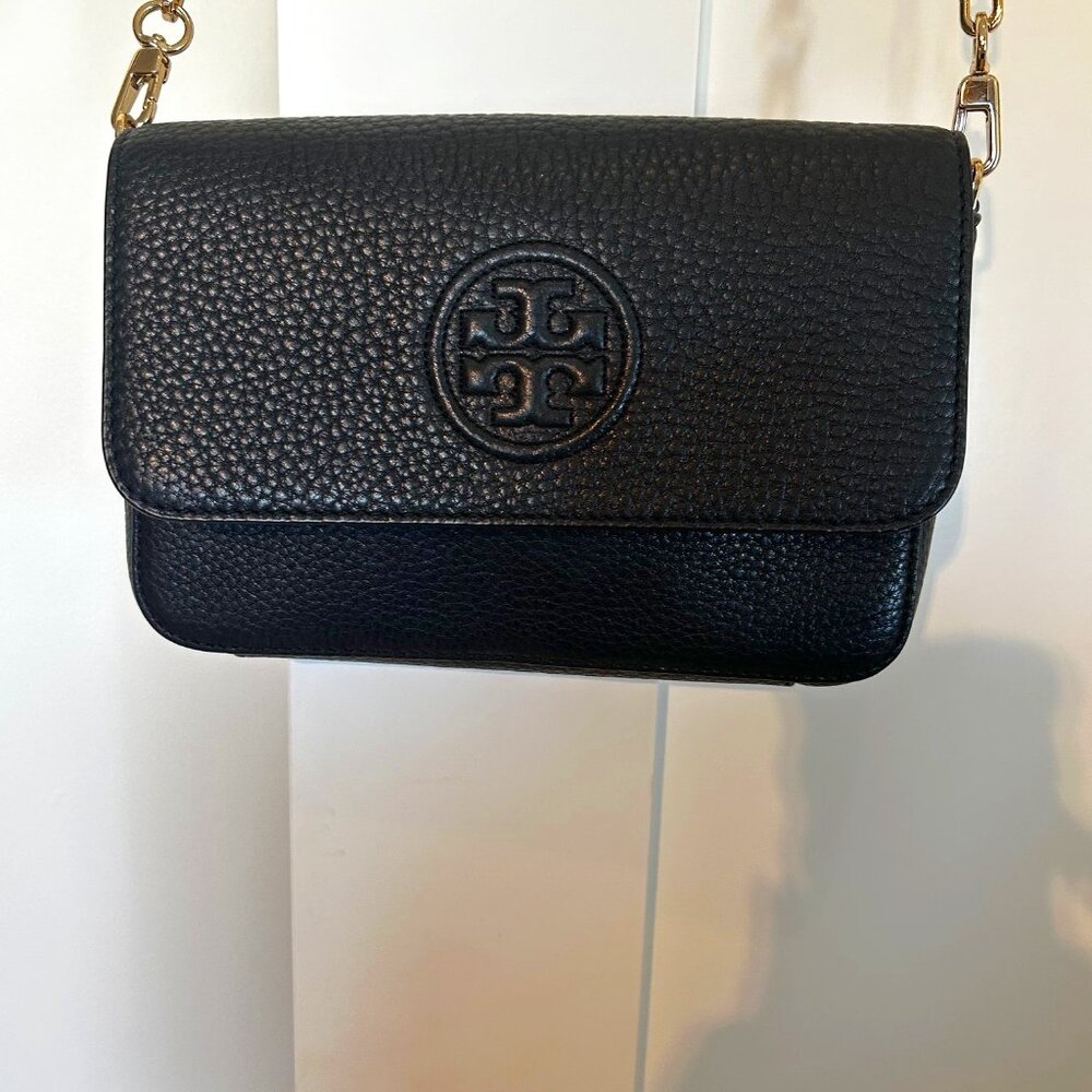 Tory Burch Leather Mini Crossbody Bag Gold Chain